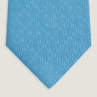 HERMÈS エルメス ネクタイ H柄　ブラック　希少　限定　入手困難 h織りタイ-7-cm-《ニューh》--
